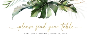 Palma | Title Card 9 x 4": palma-stat-10-08b | tropical wedding seating cards template