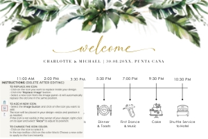 Palma | Wedding Timeline 36 x 24": palma-stat-10-10 | Tropical Wedding Timeline Template