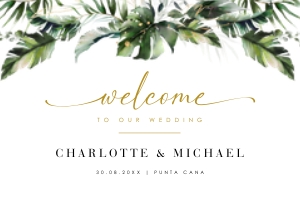 Palma | Welcome Sign - 36 x 24": palma-stat-10-11 | Tropical Welcome Sign Template