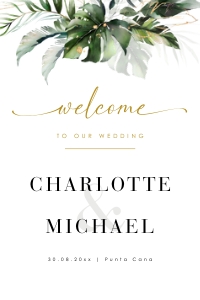 Palma | Welcome Sign - 24 x 36": palma-stat-10-11 | Tropical Welcome Sign Template