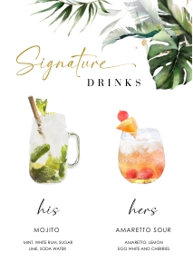 Palma | Signature Drink | A4 - 29.7 x 21 cm: palma-stat-10-26 | Signature Drink sign template