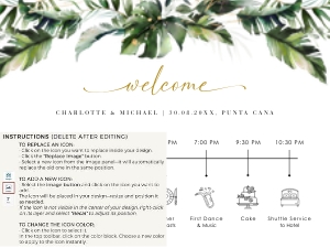 Palma | Wedding Timeline 24 x 18": palma-stat-10-10 | Tropical Wedding Timeline Template