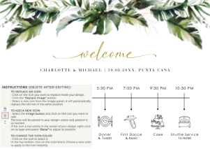 Palma | Wedding Timeline| A2 (59.4 x 42 cm): palma-stat-10-10 | Tropical Wedding Timeline Template