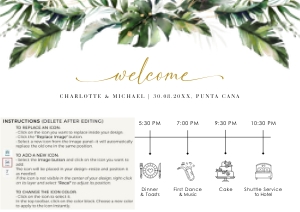 Palma | Wedding Timeline| A1 (84.1 x 59.4 cm): palma-stat-10-10 | Tropical Wedding Timeline Template