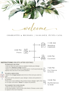 Palma| Wedding Timeline 18 x 24": palma-stat-10-10 | Tropical Wedding Timeline Template
