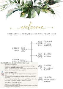 Palma| Wedding Timeline | A1 (59.4 x 84.1 cm): palma-stat-10-10 | Tropical Wedding Timeline Template