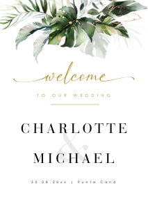Palma | Welcome Sign - A2 (42 x 59.4 cm): palma-stat-10-11 | Tropical Welcome Sign Template