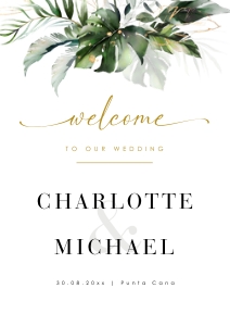 Palma | Welcome Sign - A1 (59.4 x 84.1 cm): palma-stat-10-11 | Tropical Welcome Sign Template