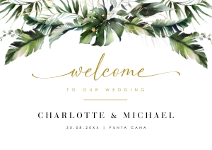 Palma | Welcome Sign - A1 (84.1 x 59.4 cm): palma-stat-10-11 | Tropical Welcome Sign Template