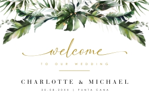 Palma | Welcome Sign - A2 (59.4 x 42 cm): palma-stat-10-11 | Tropical Welcome Sign Template