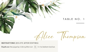 Palma | Place card 3.5 x 2" - flat: palma-stat-10-07 | Tropical Wedding place cards template