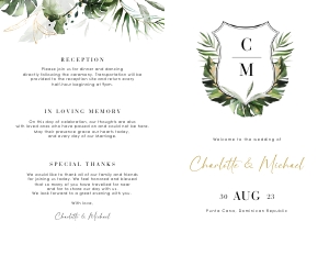 Palma| Wedding Program - 5.5 x 8.5": palma-stat-10-03 | Tropical Wedding Program