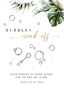 Palma | Bubbles Send off Sign - 5x7": palma-stat-10-29 | Bubbles Send off Sign template