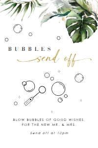 Palma | Bubbles Send off Sign - 4x6": palma-stat-10-29 | Bubbles Send off Sign template
