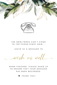 Palma | Audio Guest Book Sign - 4x6": palma-stat-10-30 | Audio Guest Book Sign template