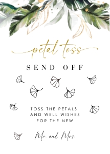 Palma | Flower petals Send off Sign - 5x7": palma-stat-10-31 | Flower petals Send off Sign template