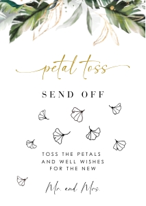 Palma | Flower petals Send off Sign - A4: palma-stat-10-31 | Flower petals Send off Sign template