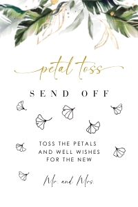 Palma | Flower petals Send off Sign - 4x6": palma-stat-10-31 | Flower petals Send off Sign template