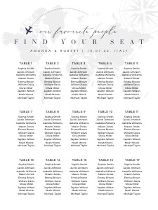 sofia-stat-16-36-b| our favourite people Seating Chart 18 x 24": sofia-stat-16-36-b | Our Favourite People Seating Chart - Portrait
