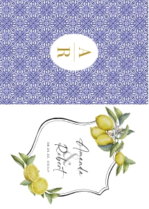 lemon-stat-34-01 | 5x7" - Italy Passport Wedding invitation with lemon: lemon-stat-34-01 | Italy Passport Wedding Invitation