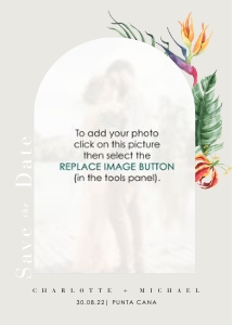 palma-stat-10-39 | tropical flowers save the date card design preview