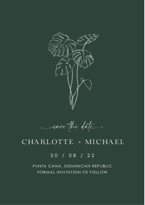 palma-stat-10-40 | Minimal Tropical Save the Date Template - A5: palma-stat-10-40 | tropical save the date minimal
