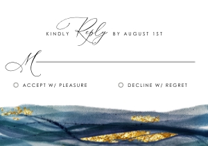 noa-stat-02-02 | NOA RSVP card - 5 x 3.5": noa-stat-02-02-set | Navy and gold beach wedding invitation Suite
