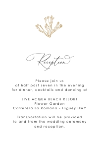 noa-stat-02-02 | NOA reception Card - 4 x 6": noa-stat-02-02-set | Navy and gold beach wedding invitation Suite