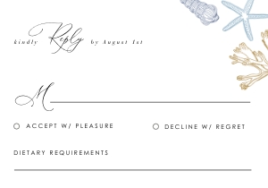 hila-stat-02-02 |HILA RSVP card - 5x3.5": hila-stat-02-02-set | Under the sea wedding invitation Suite