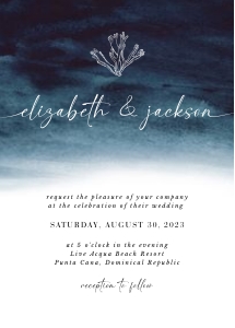zahara-stat-02-02 | Zahra wedding invitation - 5x7": zahara-stat-02-02 | Minimalist beach wedding invitation Template