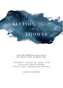 greta-stat-02-02 | Navy watercolour beach wedding invitation Template design preview