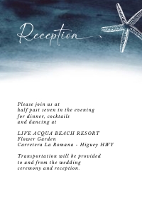 zahara-stat-02-02 | ZAHARA Reception Card - 4x6": zahara-stat-02-02-set | Minimalist beach wedding invitation Set