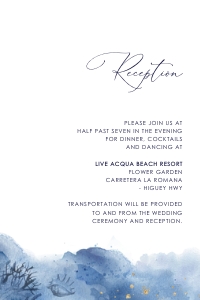ylenia-stat-02-02 | YLENIA reception Card - 4x6: ylenia-stat-02-02-set | Navy beach wedding invitation Suite