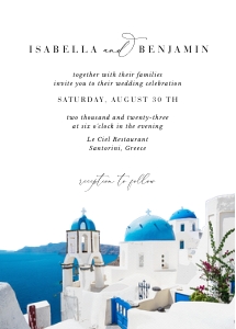 santorini-stat-02-01 | Santorini wedding invitation - 5x7": Santorini wedding invitation card Suite