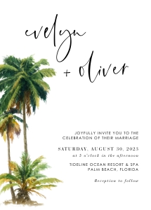 palma-stat-10-48 | Kala wedding invitation - 5x7": palma-stat-10-48-set Kala | Palm Tree wedding invitation suite