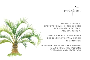 palma-stat-10-48 | reception Card - 4x6": palma-stat-10-48-set Kala | Palm Tree wedding invitation suite