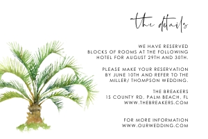 palma-stat-10-48 | Details Card - 4x6": palma-stat-10-48-set Kala | Palm Tree wedding invitation suite