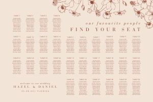 hazel-stat-35-08-a | Our favourite people Seating Chart 36 x 24: hazel-stat-35-08-a | HAZEL | seating chart - landscape