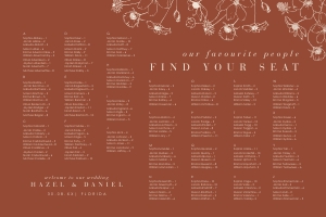 hazel-stat-35-08-a-alpha | Our favourite people Seating Chart Alphabetic 36 x 24: hazel-stat-35-08-a-alpha | HAZEL | seating chart alphabetical - landscape