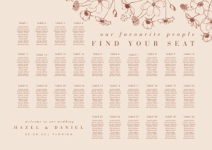 hazel-stat-35-08-a | Our favourite people Seating Chart A2: hazel-stat-35-08-a | HAZEL | seating chart - landscape