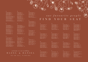 hazel-stat-35-08-a-alpha | Our favourite people Seating Chart Alphabetic A2: hazel-stat-35-08-a-alpha | HAZEL | seating chart alphabetical - landscape