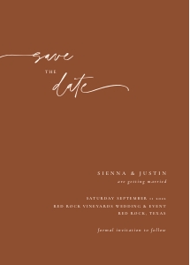 sienna-stat-40-01 | Save the Date Template: sienna-stat-40-01 | Save the Date Template