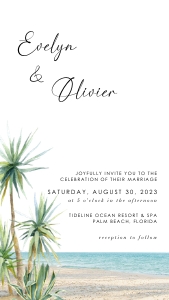 palma-evite-10-17 | Digital palm tree wedding invitation design preview