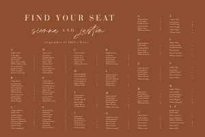 sienna-stat-40-08-a-alpha | Alphabetic Seating Chart 36x24": sienna-stat-40-08-a-alpha | seating chart landscape alphabetic