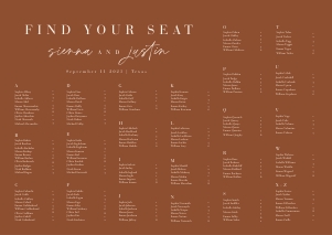 sienna-stat-40-08-a-alpha | Alphabetic Seating Chart A2: sienna-stat-40-08-a-alpha | seating chart landscape alphabetic