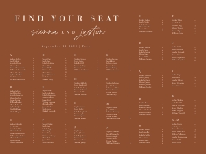 sienna-stat-40-08-a-alpha | Alphabetic Seating Chart 24x18": sienna-stat-40-08-a-alpha | seating chart landscape alphabetic
