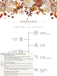 marigold-stat-38-10 | wedding day timeline 18x24": marigold-stat-38-10 | wedding day timeline sign