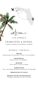 palma-stat-10-60 | wedding program 4x9": palma-stat-10-60 | Palm tree wedding program