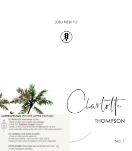 palma-stat-10-64 | Place cards folded 3.5 x 2": palma-stat-10-64 | palm tree place cards