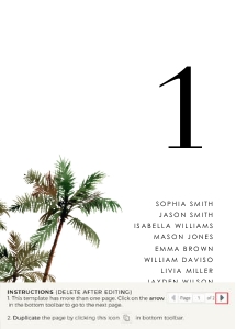 palma-stat-10-65 | Seating cards 5x7": palma-stat-10-65 | palm tree seating cards